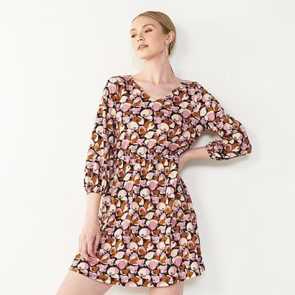 Nine West Cinched Waist Blouson Dress Size M - Picture 1 of 8